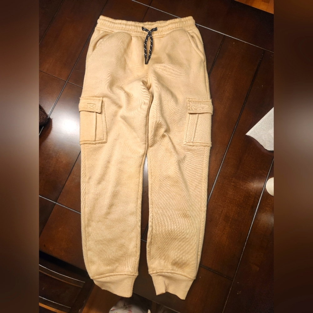 Large Tan Cargo Joggers
